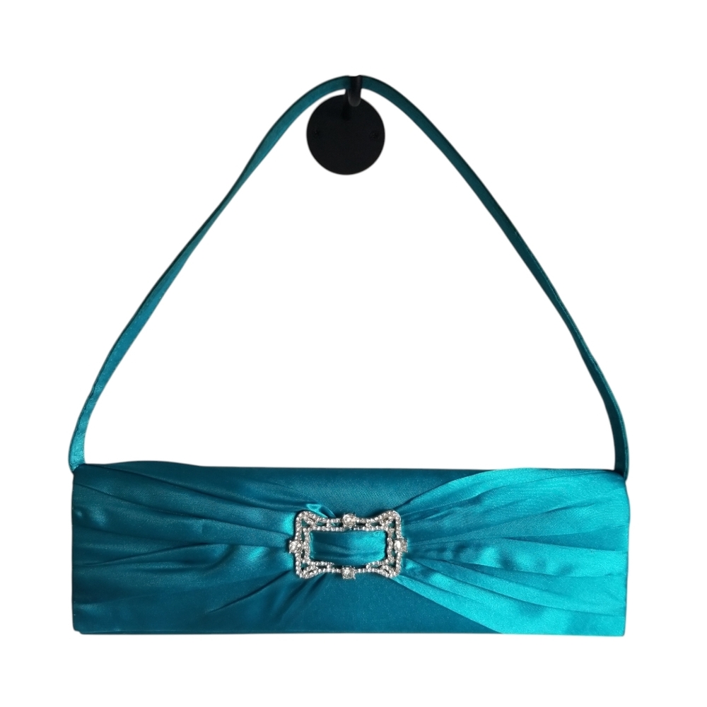 Vintage Le Chateau Teal Evening Shoulder Bag